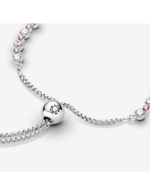 BRACCIALE TENNIS ROSA CON CHIUSURA REGOLABILE DONNA PANDORA  599377C02-2 PANDORA