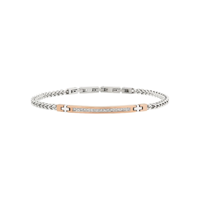 BRACCIALE ACCIAIO BICOLOR CUBIC ZIRCONIA LIGHT ROW UOMO BREIL 