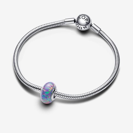 CHARM VETRO OPALE GLITTER VIOLA DONNA PANDORA 