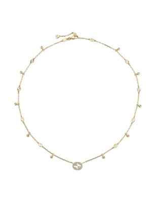 COLLANA IN ORO GIALLO E DIAMANTI 0.27 CT DONNA GUCCI INTERLOCKING G YBB72940200200U GUCCI