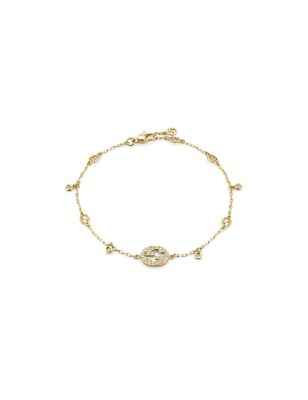 BRACCIALE ORO GIALLO DIAMANTI 0.20 CT DONNA GUCCI INTERLOCKING G YBA729403002017 GUCCI