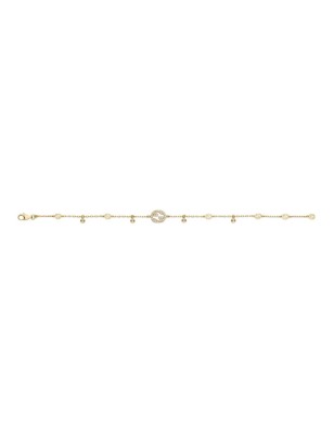 BRACCIALE ORO GIALLO DIAMANTI 0.20 CT DONNA GUCCI INTERLOCKING G