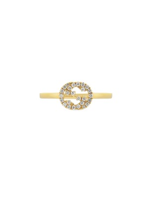 ANELLO IN ORO GIALLO E DIAMANTI DONNA GUCCI INTERLOCKING G YBC729412002014 Gucci