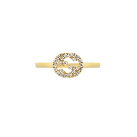 ANELLO IN ORO GIALLO E DIAMANTI DONNA GUCCI INTERLOCKING G