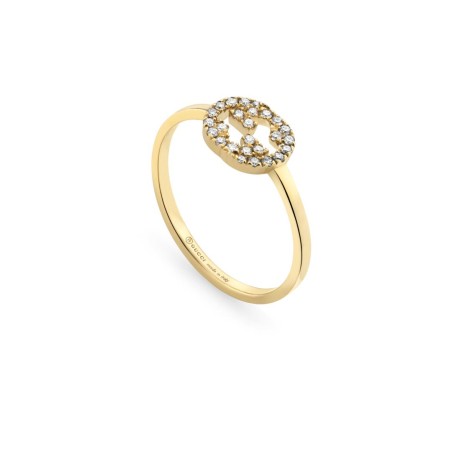 ANELLO IN ORO GIALLO E DIAMANTI DONNA GUCCI INTERLOCKING G