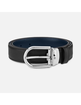 CINTURA REVERSIBILE NERA BLU 30MM UOMO MONTBLANC 