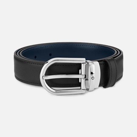 CINTURA REVERSIBILE NERA BLU 30MM UOMO MONTBLANC  128756 MONTBLANC