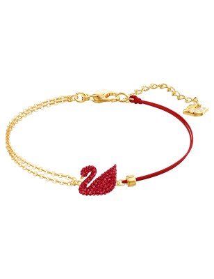 BRACCIALE ICONIC SWAN CIGNO ROSSO DONNA SWAROVSKI 