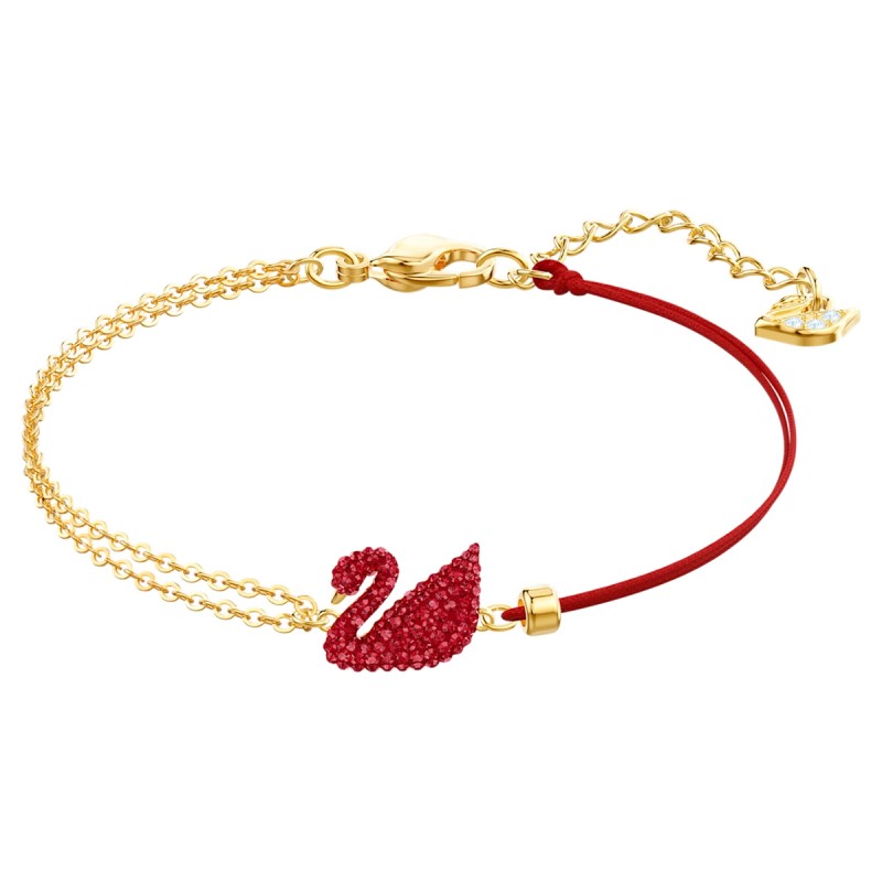 BRACCIALE ICONIC SWAN CIGNO ROSSO DONNA SWAROVSKI 