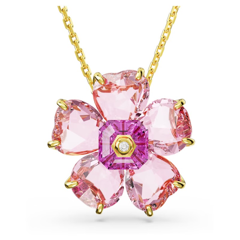 COLLANA FLORERE FIORE ROSA DONNA SWAROVSKI 