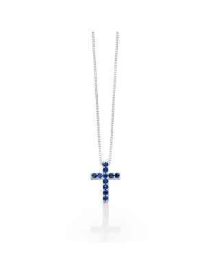 COLLANA CROCE ZAFFIRI BLU DONNA MILUNA  CLD4263 MILUNA