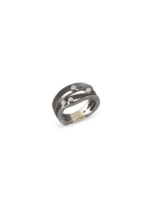 ANELLO ORO NERO DIAMANTI DONNA ANNAMARIA CAMMILLI DUNE