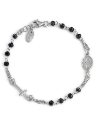 BRACCIALE ROSARIO CRISTALLI GRIGI UOMO-DONNA AMEN  BROBG3 AMEN