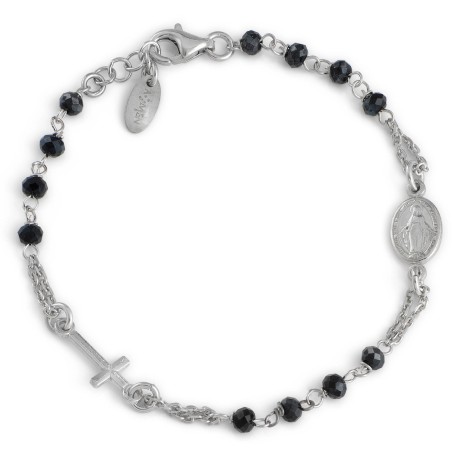 BRACCIALE ROSARIO CRISTALLI GRIGI UOMO-DONNA AMEN 