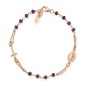 BRACCIALE ROSARIO ROSE' CRISTALLI AMARANTO UOMO-DONNA AMEN 