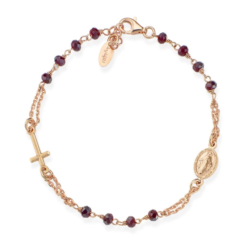 BRACCIALE ROSARIO ROSE' CRISTALLI VIOLA DONNA AMEN 