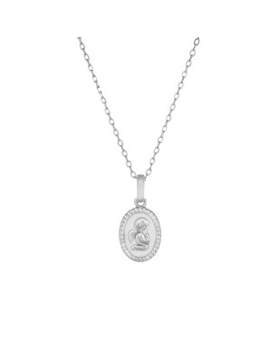 COLLANA ANGELO CUSTODE SMALTATA BIANCO AMEN CLANSMBB AMEN