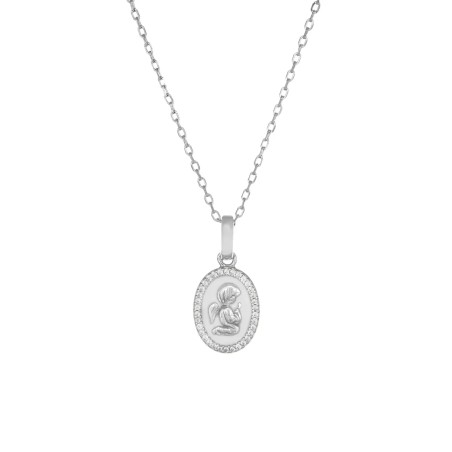 COLLANA ANGELO CUSTODE SMALTATA BIANCO AMEN CLANSMBB AMEN