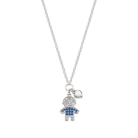 COLLANA BIMBO ZIRCONI BIANCHI E BLU DONNA AMEN 