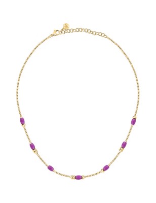 COLLANA COLORI ACCIAIO DORATO E PIETRE VIOLA DONNA MORELLATO  SAXQ03 MORELLATO