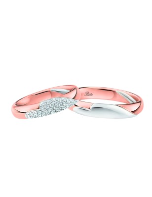 ANELLO FEDE NUZIALE IN ORO ROSA E BIANCO 18KT UOMO-DONNA POLELLO  3063URB POLELLO