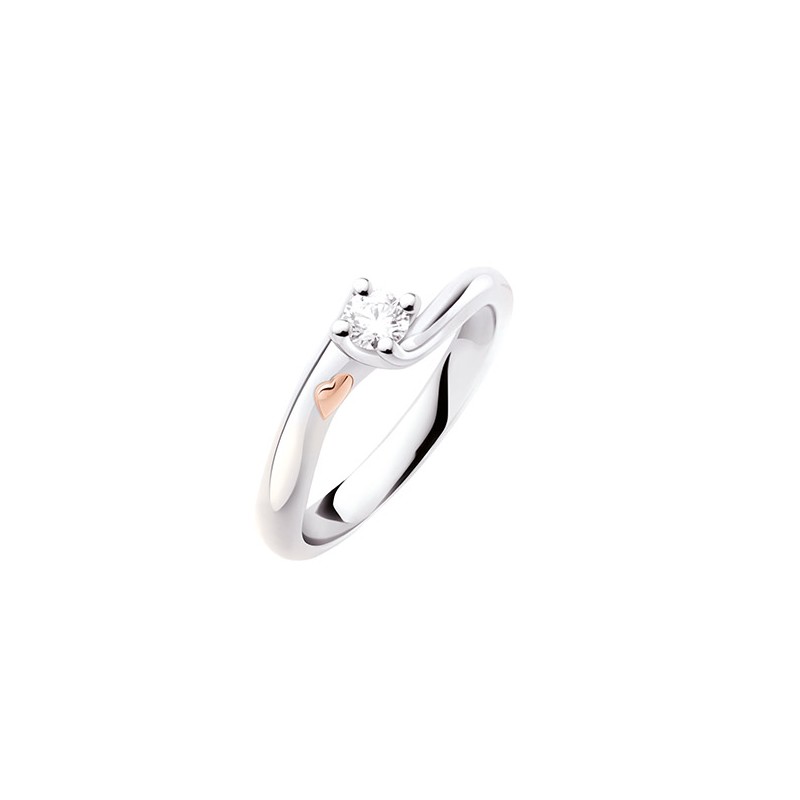 ANELLO SOLITARIO PLATINO DIAMANTE 0.19 DONNA POLELLO 