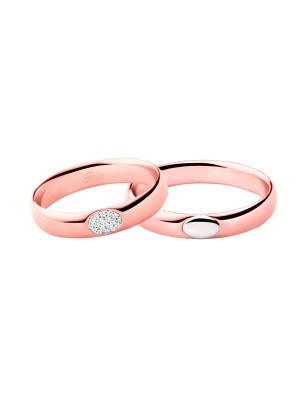 ANELLO FEDE ORO ROSA E BIANCO CON DIAMANTI DONNA POLELLO  3176DBR POLELLO