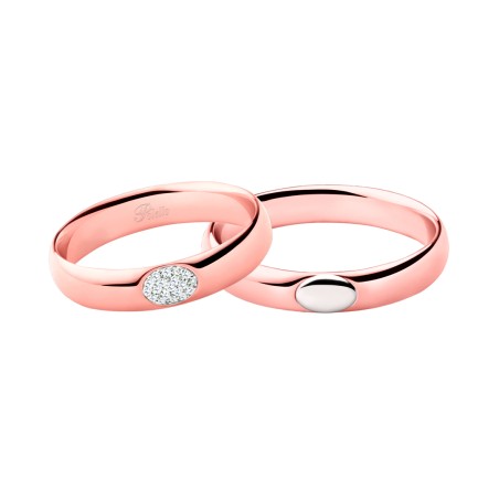 ANELLO FEDE ORO ROSA E BIANCO CON DIAMANTI DONNA POLELLO  3176DBR POLELLO