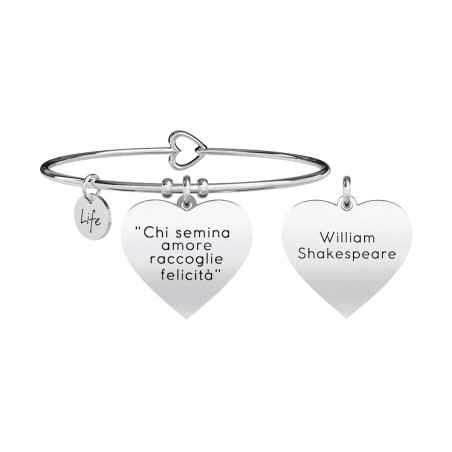 BRACCIALE CIONDOLO CUORE CHI SEMINA AMORE DONNA KIDULT 731270 KIDULT