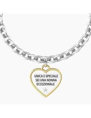 BRACCIALE CIONDOLO CUORE NONNA ECCEZIONALE KIDULT