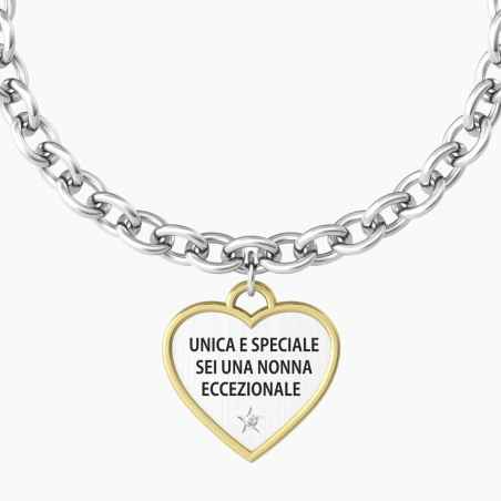 BRACCIALE CIONDOLO CUORE NONNA ECCEZIONALE KIDULT