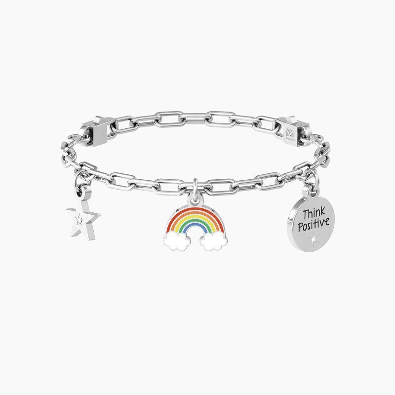 BRACCIALE ARCOBALENO THINK POSITIVE DONNA KIDULT 