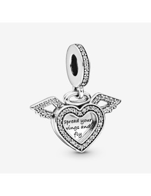 CHARM PENDENTE CUORE E ALI D'ANGELO DONNA PANDORA  798485C01 PANDORA