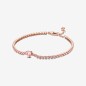 BRACCIALE TENNIS ROSA CON CUORE IN RILIEVO DONNA PANDORA