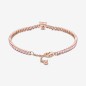 BRACCIALE TENNIS ROSA CON CUORE IN RILIEVO DONNA PANDORA