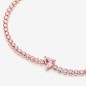 BRACCIALE TENNIS ROSA CON CUORE IN RILIEVO DONNA PANDORA