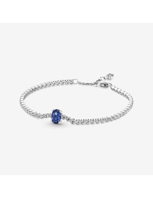 BRACCIALE TENNIS CON PIETRA BLU 20CM DONNA PANDORA