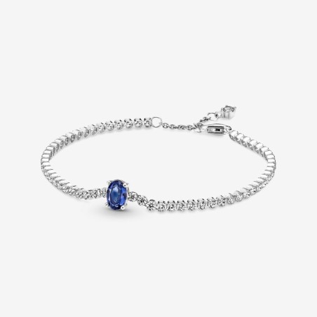 BRACCIALE TENNIS CON PIETRA BLU 20CM DONNA PANDORA