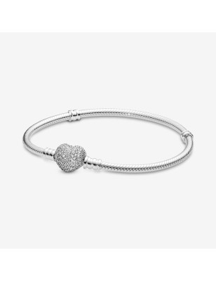 BRACCIALE CHIUSURA CUORE PAVE' MIS.17 DONNA PANDORA  590727CZ-17 PANDORA