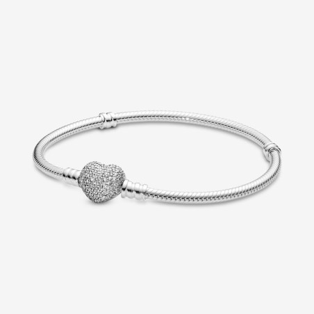 BRACCIALE CHIUSURA CUORE PAVE' MIS.17 DONNA PANDORA  590727CZ-17 PANDORA