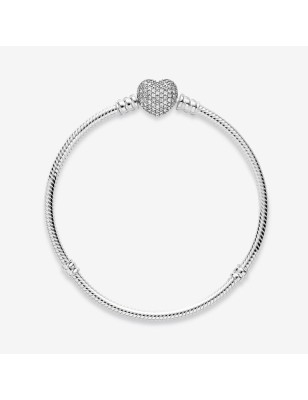 BRACCIALE CHIUSURA CUORE PAVE' MIS.17 DONNA PANDORA  590727CZ-17 PANDORA