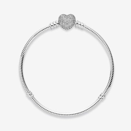 BRACCIALE CHIUSURA CUORE PAVE' MIS.17 DONNA PANDORA 