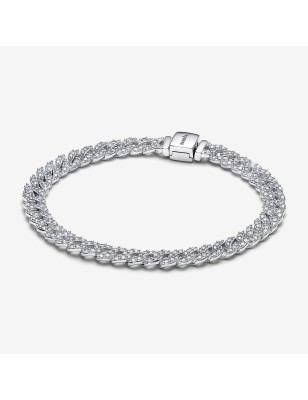 BRACCIALE CATENA MAGLIA CUBANA PAVE' DONNA PANDORA 