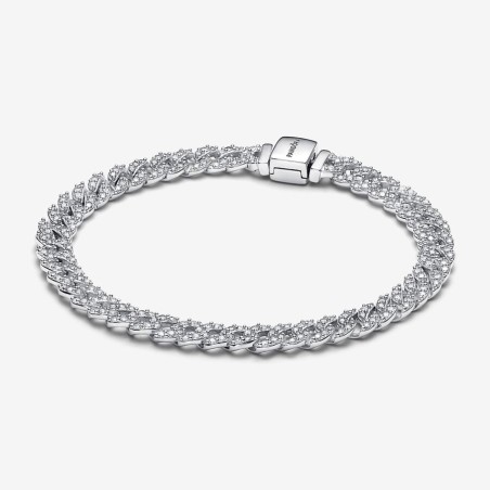 BRACCIALE CATENA MAGLIA CUBANA PAVE' DONNA PANDORA  593008C01-18 PANDORA