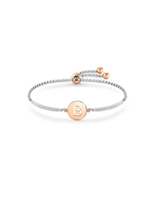 BRACCIALE MILLELUCI LETTERA B IN PVD ROSA DONNA NOMINATION 