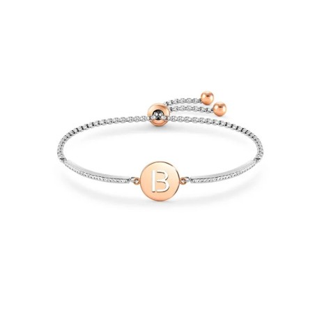 BRACCIALE MILLELUCI LETTERA B IN PVD ROSA DONNA NOMINATION 