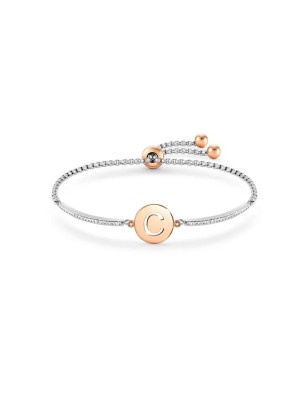 BRACCIALE MILLELUCI LETTERA C IN PVD ROSA DONNA NOMINATION 