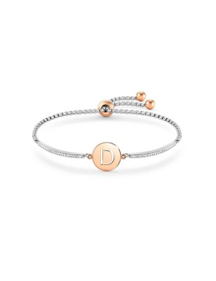 BRACCIALE MILLELUCI LETTERA D IN PVD ROSA DONNA NOMINATION 