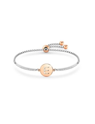 BRACCIALE MILLELUCI LETTERA E IN PVD ROSA DONNA NOMINATION 