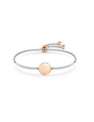 BRACCIALE MILLELUCI LETTERA I IN PVD ROSA DONNA NOMINATION 